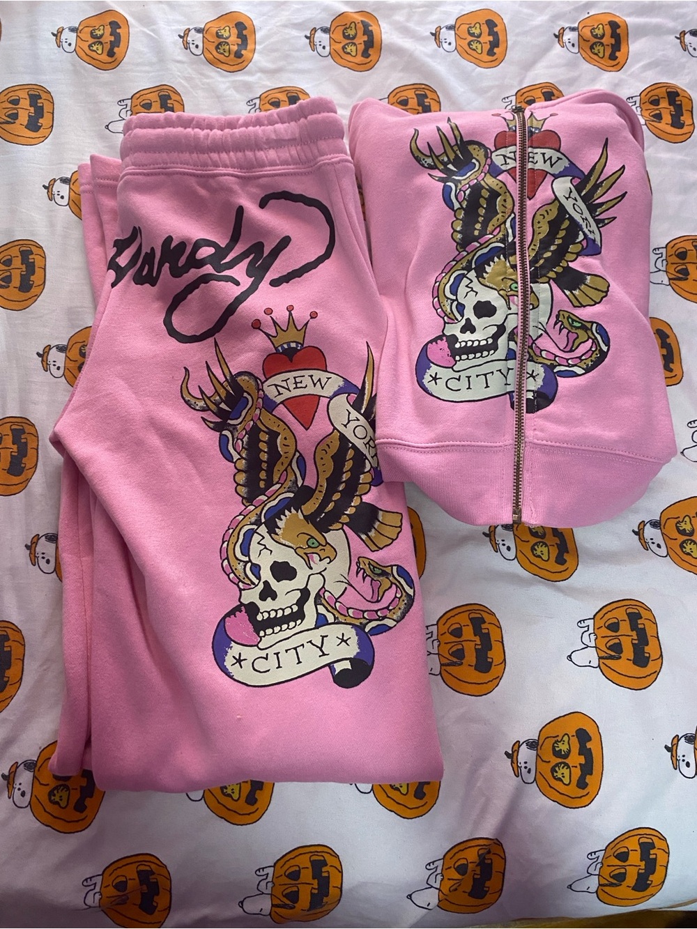 Pink Ed Hardy Two Piece Set
